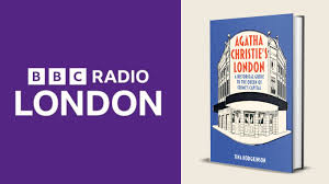 BBC Radio London logo and Agatha Christie's London book cover